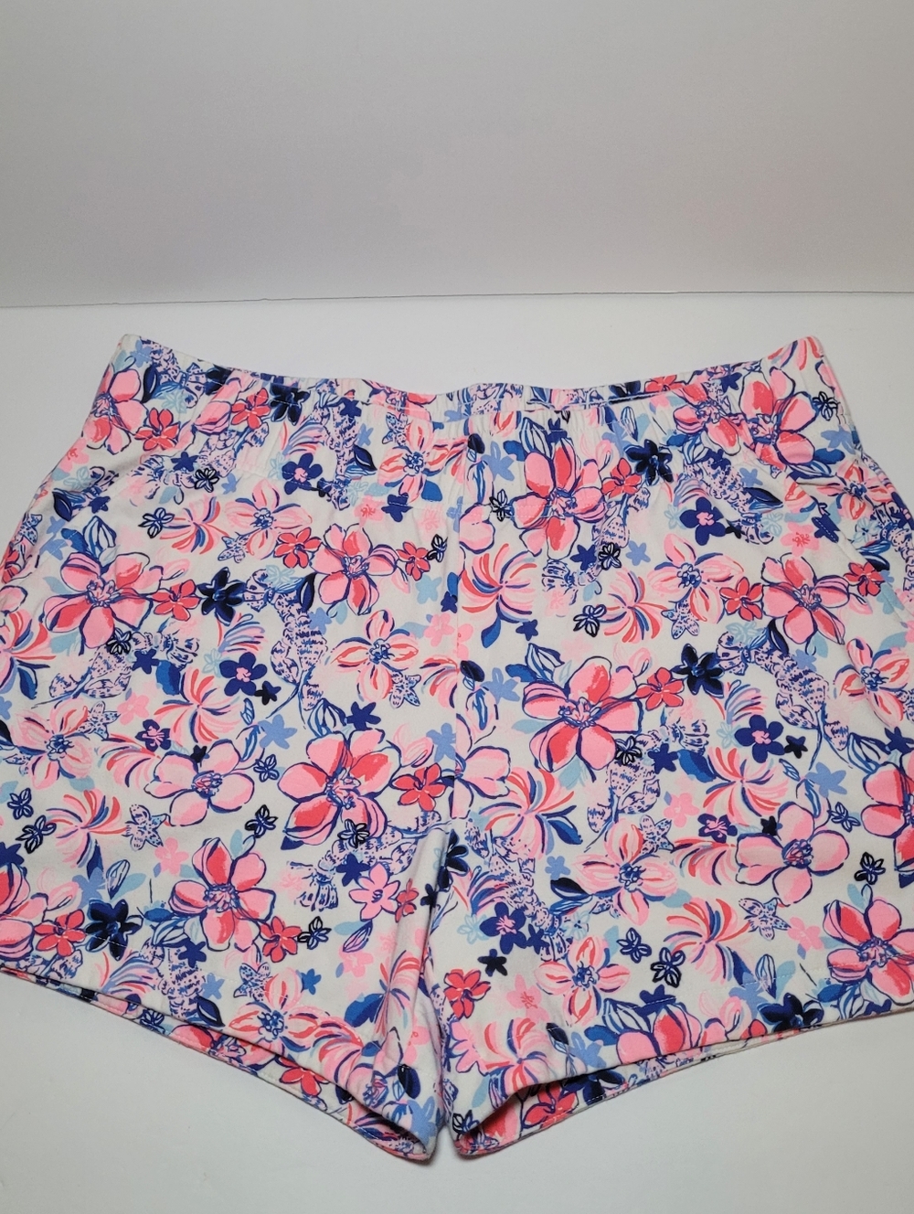 Lilly Pulitzer Kylar Knit Shorts Womens Large Resort White Party Like a Lobstar